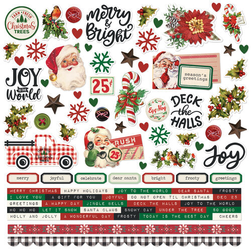 Simple Stories - Simple Vintage Dear Santa - 12x12 Sticker Sheet