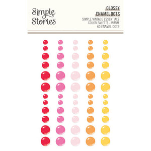 Simple Stories - Simple Vintage Essential Color Palette- Glossy Enamel Dots Warm