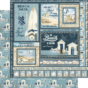 Graphic 45 - The Beach is Calling - Enjoy the Waves 12x12 Cardstock