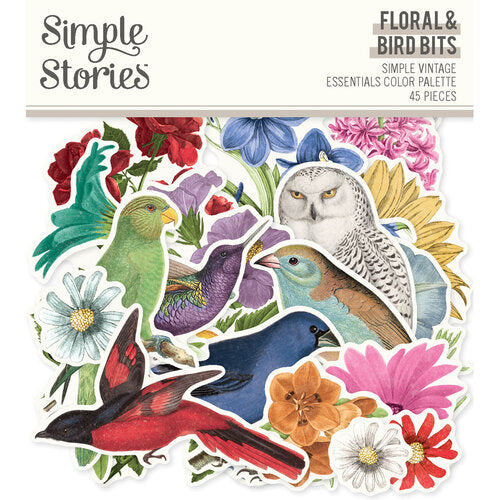 Simple Stories - Simple Vintage Essentials Color Palette- Floral & Bird Bits & Pieces