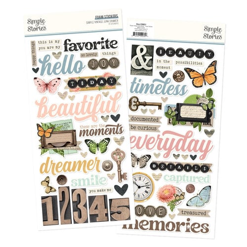 Simple Stories - Simple Vintage Junk Drawer- Foam Stickers