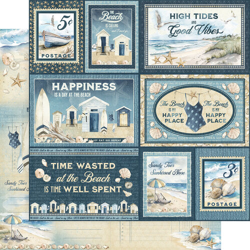 Graphic 45 - The Beach is Calling - High Tide Good Vibes 12x12 Cardstock