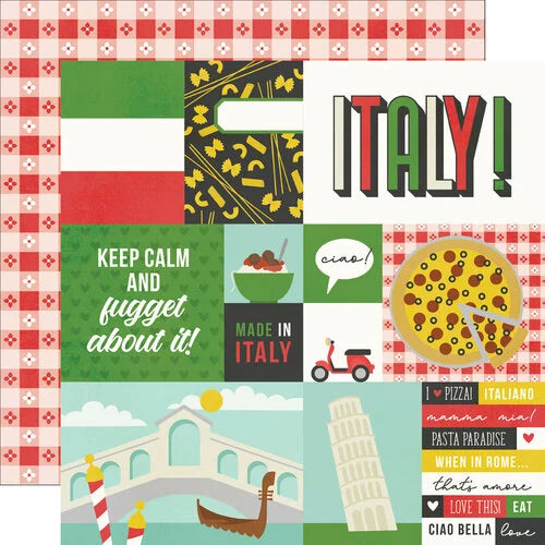 Simple Stories - Say Cheese Epic - Italy - 12x12 Cardstock Paper