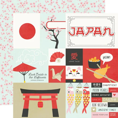Simple Stories - Say Cheese Epic - Japan - 12x12 Cardstock Paper