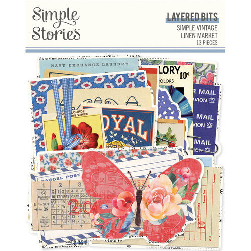 Simple Stories - Simple Vintage Linen Market - Layered Bits & Pieces