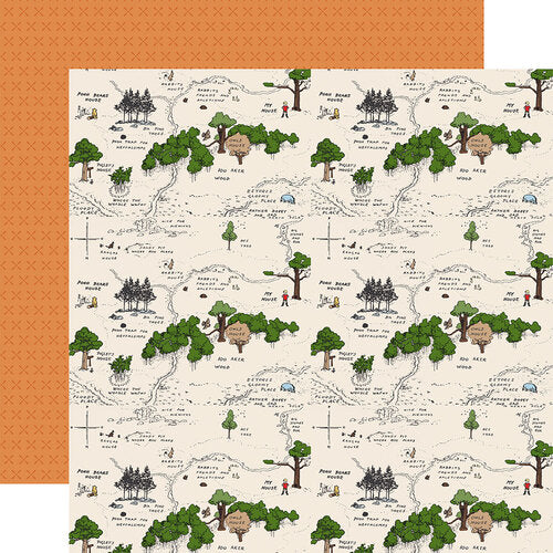 Echo Park - Winnie the Pooh 12x12 Cardstock - Map for Christopher