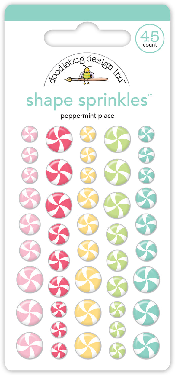 Doodlebug Design - Gingerbread Kisses - Peppermint Place Shape Sprinkles
