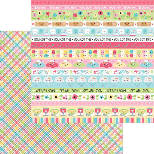 Doodlebug Design Happy Healing 12x12 Double-Sided Cardstock - Plaid You're Better