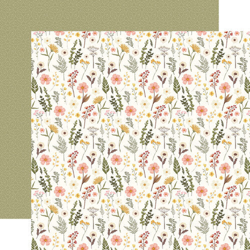 Carta Bella - Pressed Floral  12x12 Cardstock - Be Bold Stems