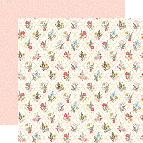 Carta Bella - Pressed Floral  12x12 Cardstock - Floral Diamonds