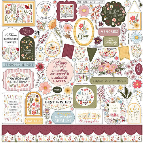 Carta Bella - Pressed Floral 12x12 Element Stickers