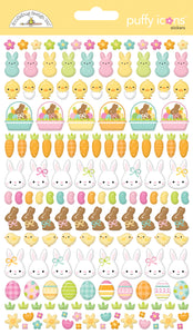 Doodlebug Design - Bunny Hop - Puffy Icon Sticker