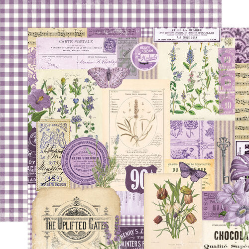 Simple Stories - Simple Vintage Essentials Color Palette - 12x12 Cardstock Purple Collage
