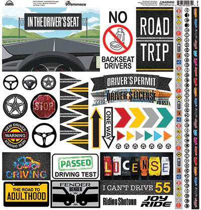 Reminisce - In the Driver's Seat - 12x12 Sticker Sheet