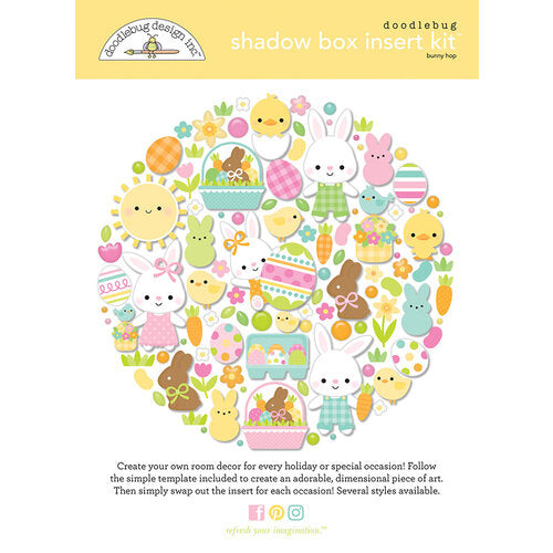 Doodlebug Design - Shadow Box Insert Kits - NEW Bunny Hop