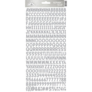 Doodlebug Design Alphabet Soup Puffy Sticker - Silver