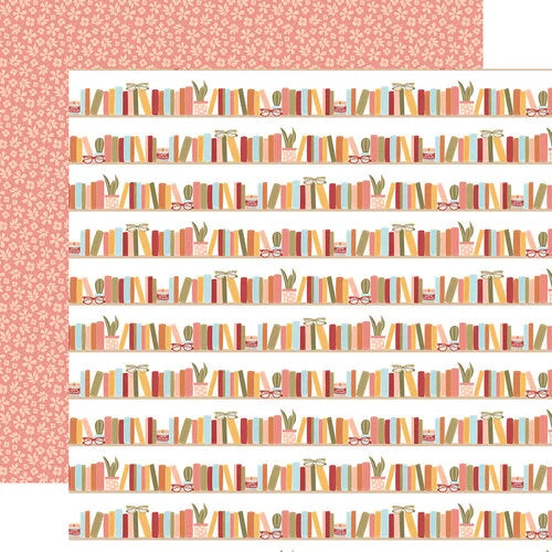 Echo Park - Bookish -  Stacked Shelves 12x12 Cardstock