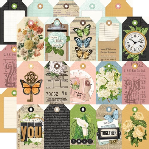 Simple Stories - Simple Vintage Junk Drawer - Tag Elements 12x12 Cardstock