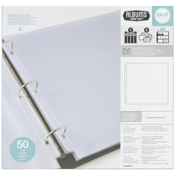 We R Memory Keepers  - 12x12 Ring Photo Sleeves-Full Page-50pk