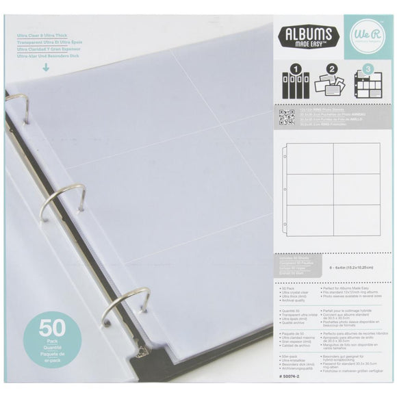 We R Memory Keepers - 12x12 Ring Photo Sleeves-4x6 Horizontal-50pk – TM on  the Go!