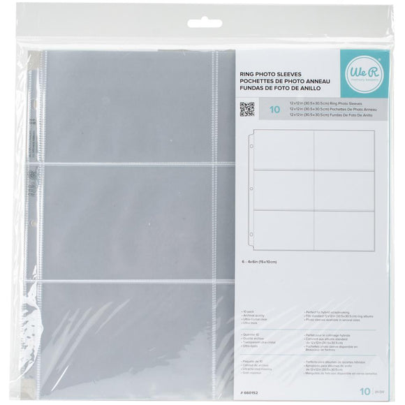 We R Memory Keepers - 12x12 Ring Photo Sleeves-4x6 Horizontal-10pk – TM on  the Go!