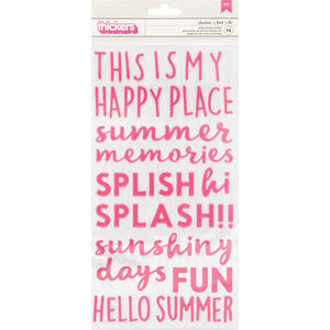 American Crafts - Thickers - Puffy Phrase Stickers - Sunshine