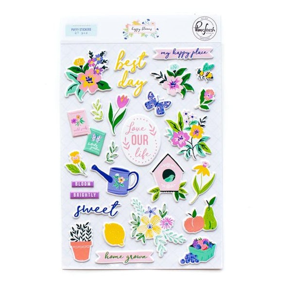 *SALE* Pink Fresh - Happy Blooms - Puffy Stickers