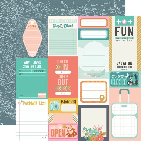 Simple Stories - Let's Go! - Journal Elements - 12 x 12 Cardstock Paper