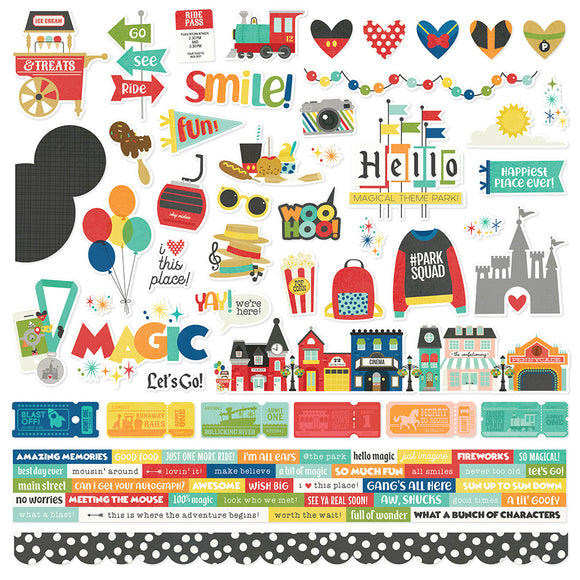 Simple Stories - Say Cheese At The Park - 12x12 Sticker Sheet
