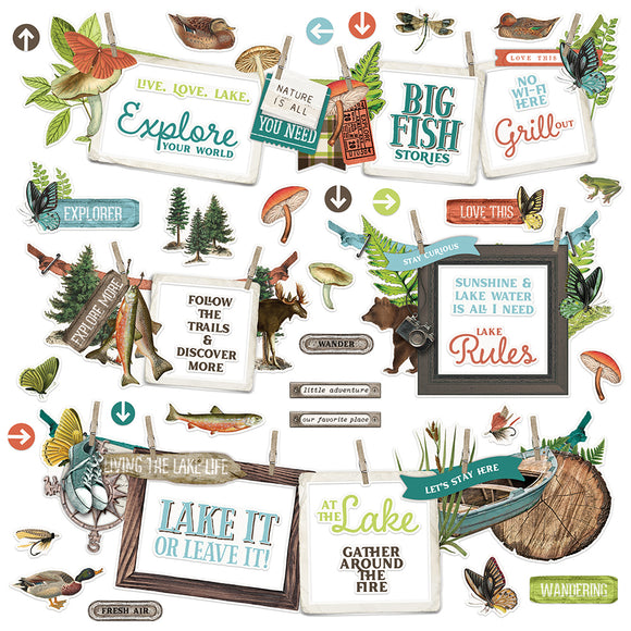 *SALE* Simple Stories - Simple Vintage Lakeside - 12x12 Banner Sticker Sheet