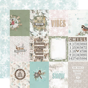 Simple Stories - Simple Vintage Winter Woods- 3x4 Elements -12 x 12 Cardstock Paper