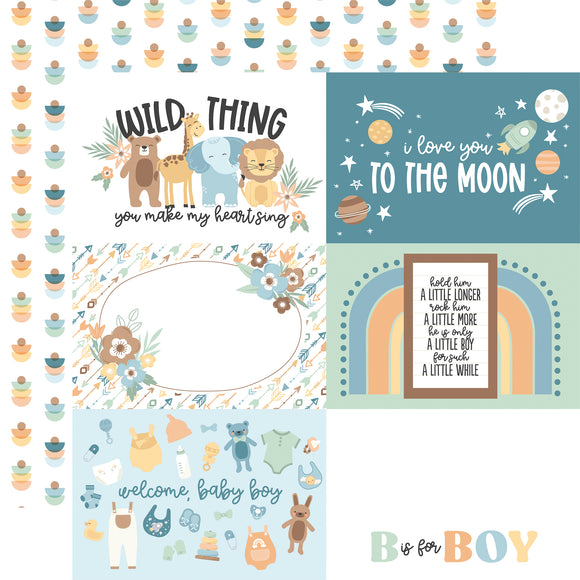 Echo Park Our Baby Boy - 6x4 Journaling Cards 12x12 Cardstock