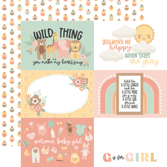 Echo Park Our Baby Girl - 6x4 Journaling Cards 12x12 Cardstock
