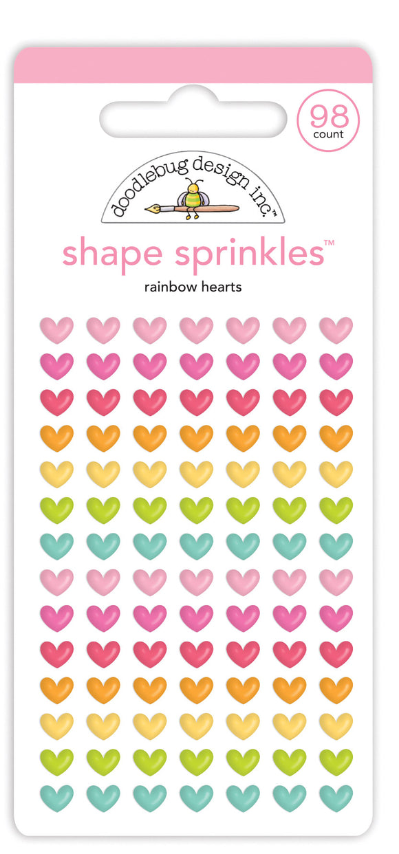 Doodlebug Designs Cute & Crafty - Rainbow Hearts Shape Sprinkles
