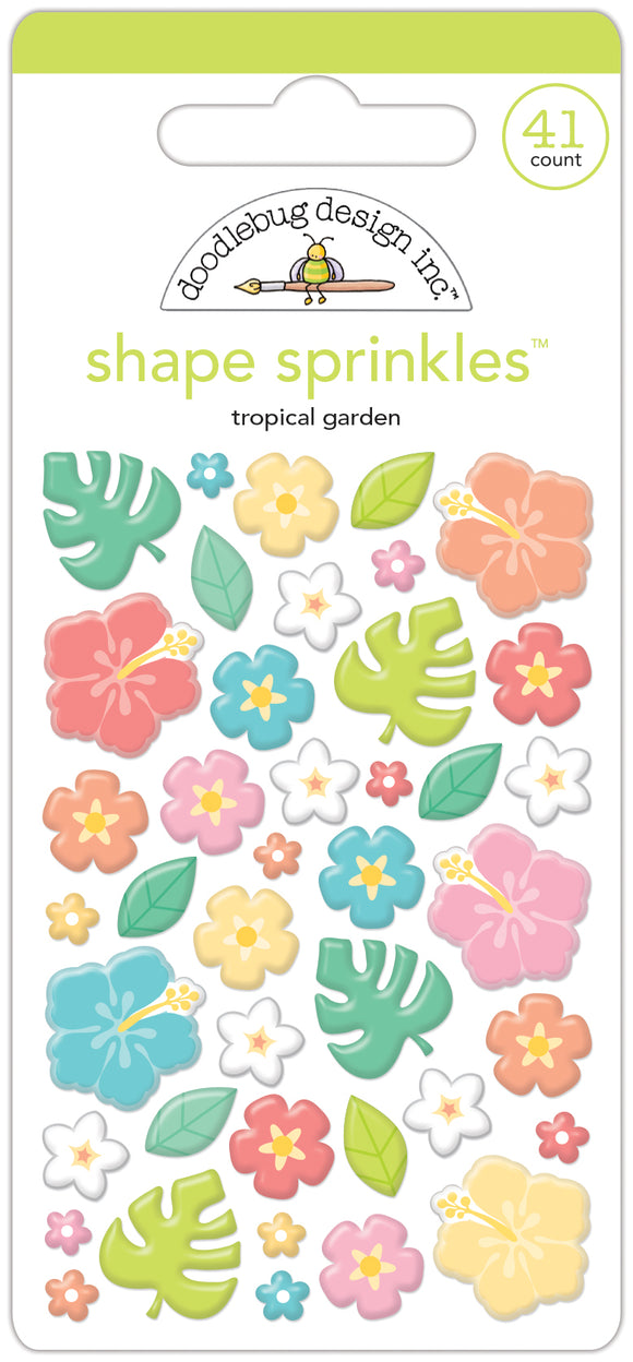 Doodlebug Design Seaside Summer - Tropical Garden Shape Sprinkles