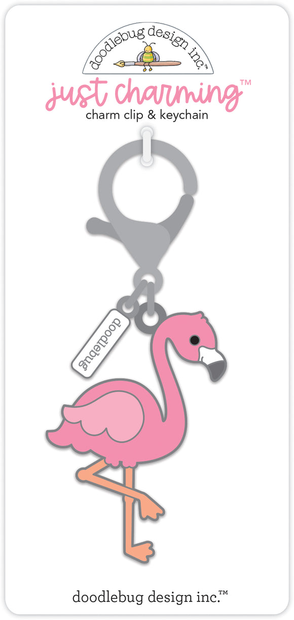 Doodlebug Design Seaside Summer - Flora Flamingo Just Charming Clip