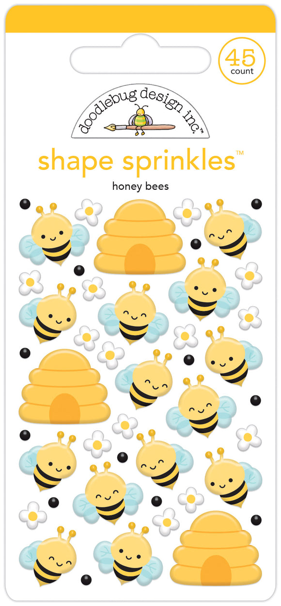*SALE* Doodlebug Design Farmers Market - Honey Bees Shape Sprinkles