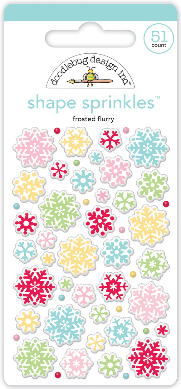 Doodlebug Design Candy Cane Lane - Frosted Flurry Shape Sprinkles