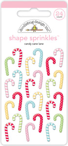 Doodlebug Design Candy Cane Lane - Candy Cane Lane Shape Sprinkles