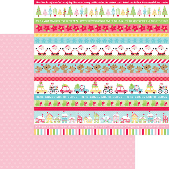 Doodlebug Design Candy Cane Lane 12x12 Double-Sided Cardstock - Much Love