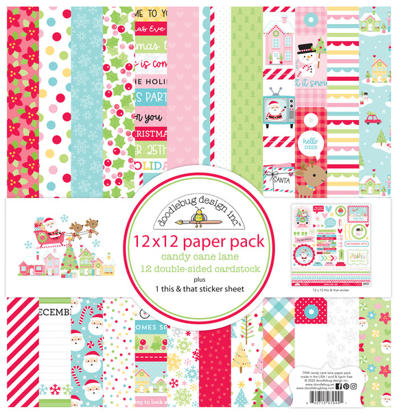 Doodlebug Candy Cane Lane - 12x12 Collection Paper Pack