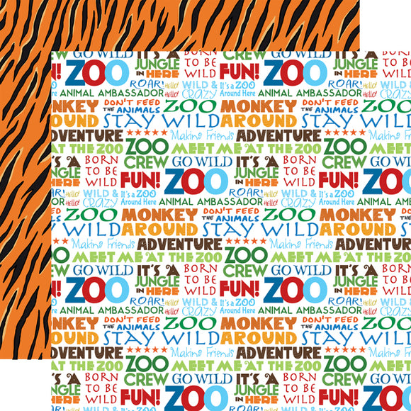 Carta Bella - Zoo Adventure 12x12 Cardstock - Stay Wild