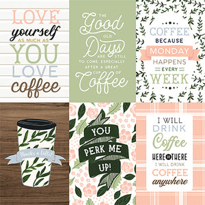 Echo Park Coffee & Friends - 4x6 Journaling Cards 12x12 Cardstock