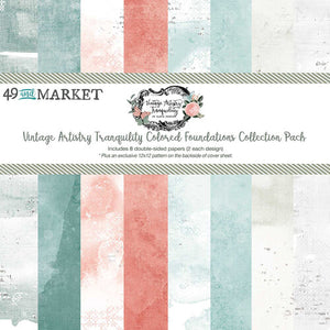 49 and Market - Vintage Artistry Tranquility - Colored Foundations Collection Pack - 12x12 Pack