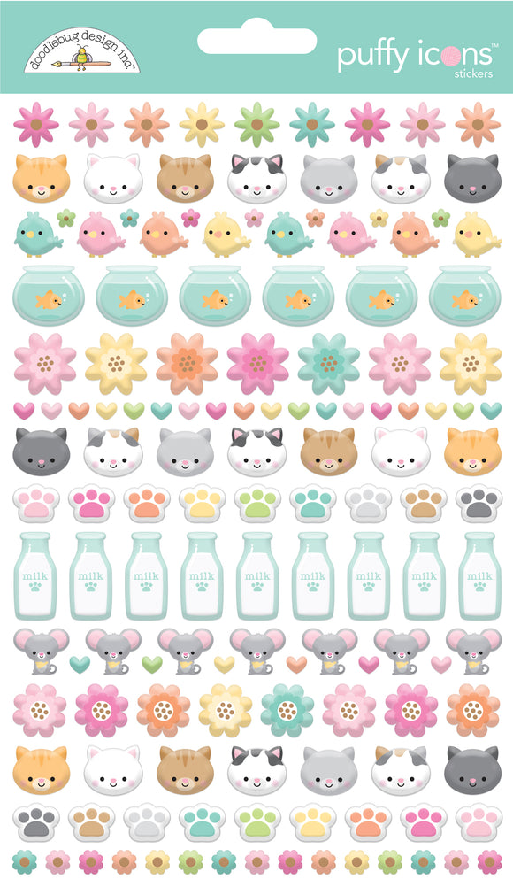Doodlebug Design - Pretty Kitty - Puffy Icon Sticker