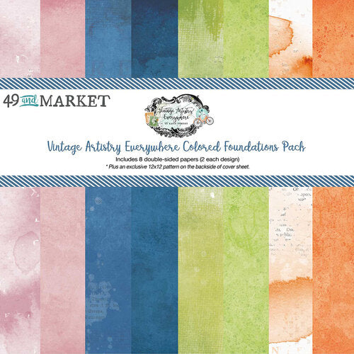 49 and Market - Vintage Artistry Everywhere - Colored Foundations - 12x12 Pack