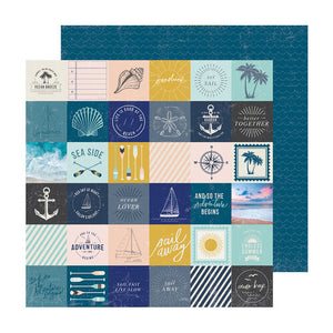 American Crafts - Heidi Swapp - Set Sail 12x12 Cardstock - Logo Cutapart