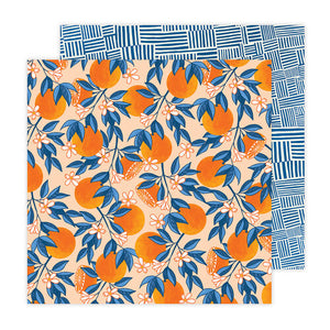American Crafts - Jen Hadfield Flower Child - Orange You Happy 12x12 Cardstock