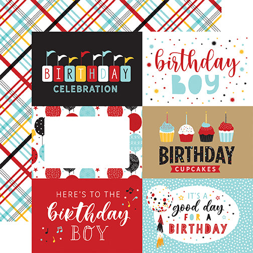 *SALE* Echo Park Magical Birthday Boy - 6x4 Journaling Cards 12x12 Cardstock