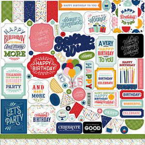 Echo Park - Birthday Salutations 12x12 Element Sticker